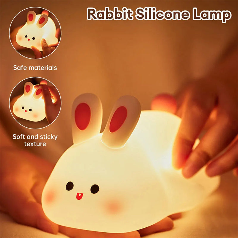 Bunny Touch Light: Kid-Safe Silicone Bedside Lamp
